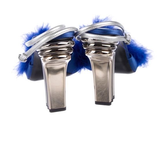 Blue feather Marco De Vincenzo sandals (40) - Picture 4 of 5